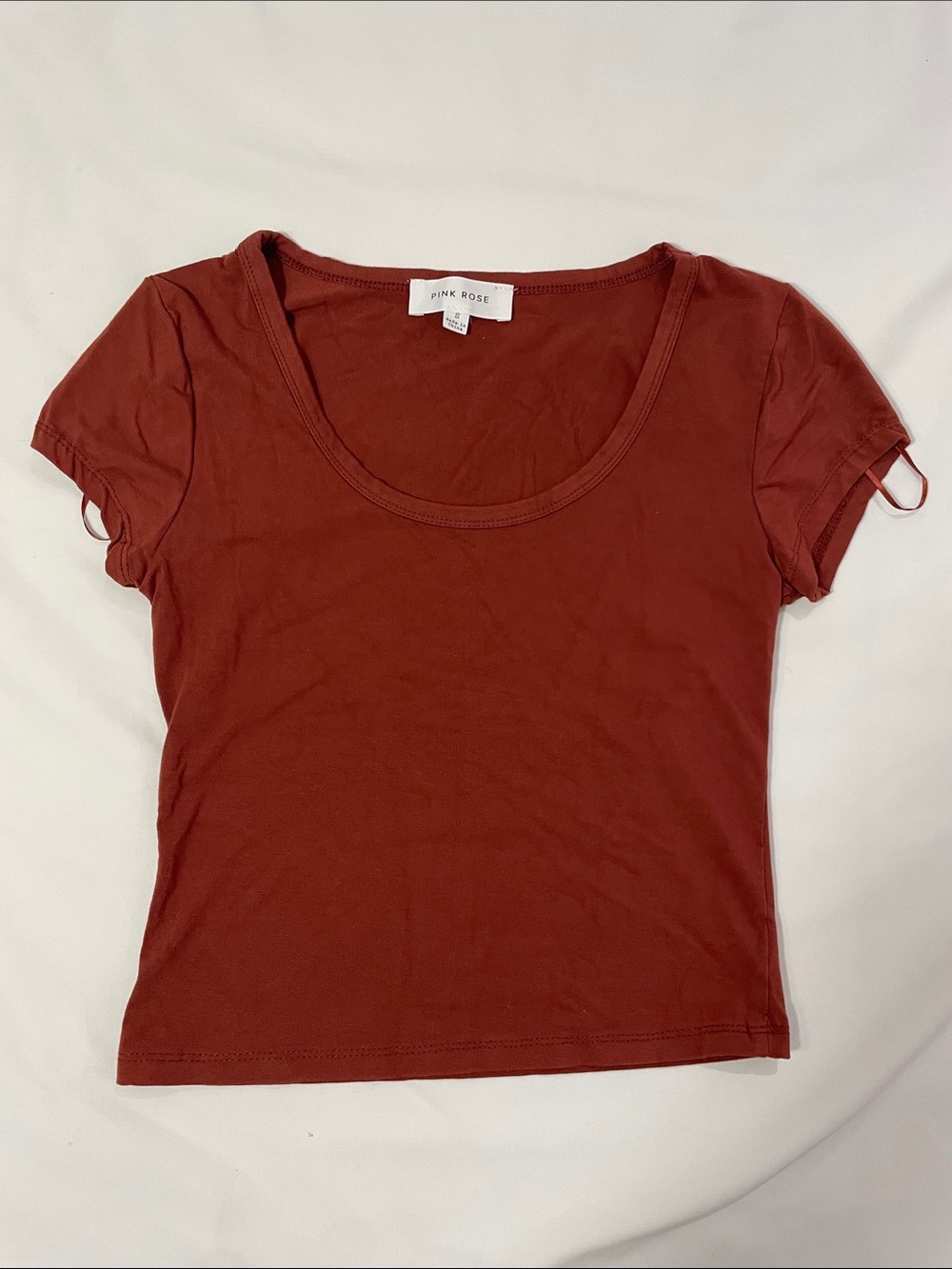 Pink Rose Women’s Rust Short Sleeve Scoop Neck Tee